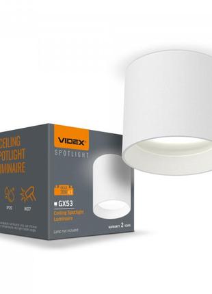 Світильник videx під лампу gx53 накладний білий vl-spf15a-w