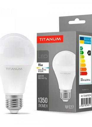 Led лампа titanum a65 15w e27 4100k
