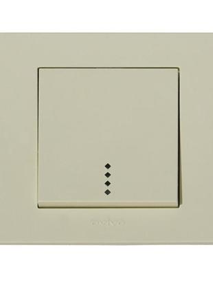 Вимикач 1-клавішний з підсвіткою кремовий grano