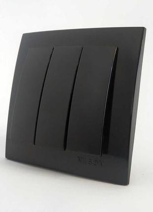 Вимикач nilson touran чорний 3кл