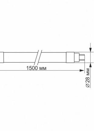 Led лампа videx t8 24w 1.5m 6200k матова3 фото