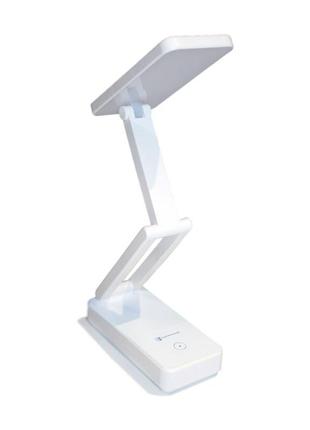 Led світильник настільний розкладний білий з акумулятором 3cct