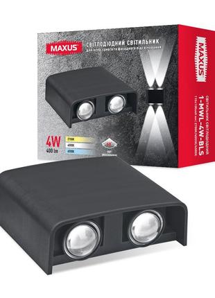 Світильник світлодіодний накладний maxus mwl 4w 3cct ip65 bl square