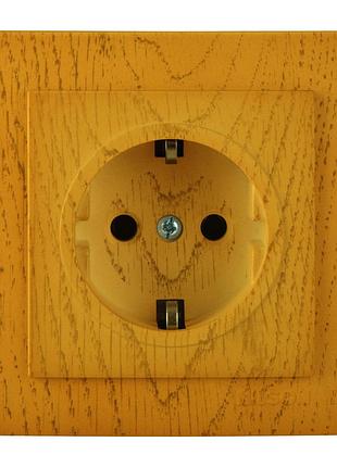 Розетка nilson touran дуб 1-на з заземленням