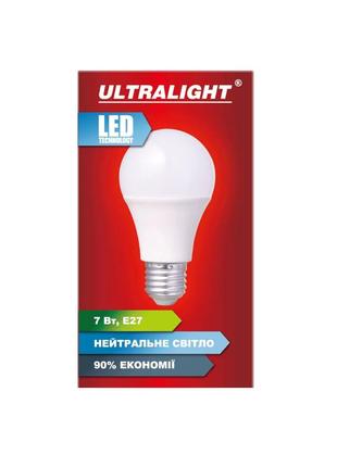 Лампа світлодіодна ultralight a60 7w n e27