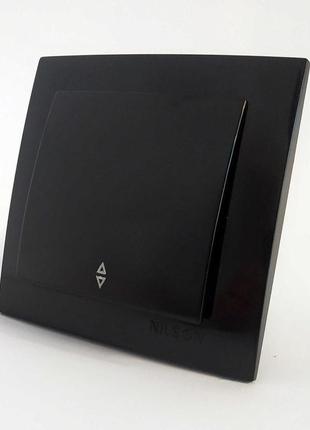 Вимикач nilson touran чорний 1кл прохідний