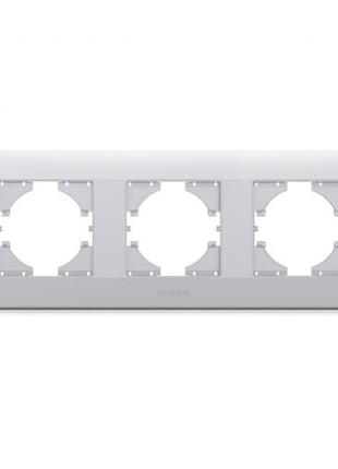 Рамка серебряная шелк на 5 мест горизонтальная videx binera