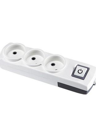 Колодка violux 3-на без заземлення з вимикачем