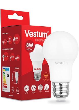 Світлодіодна лампа vestum a55 8w 3000k 220v e27 1-vs-1108