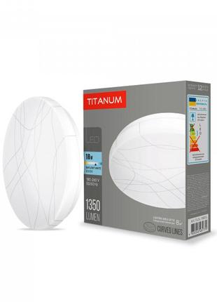 Led світильник настінно-стельовий titanum 18w 5000k криві лінії