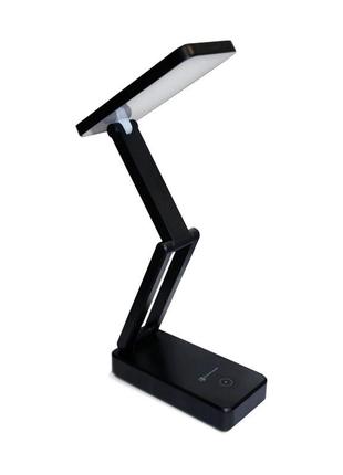 Led світильник настільний розкладний чорний з акумулятором 3cct