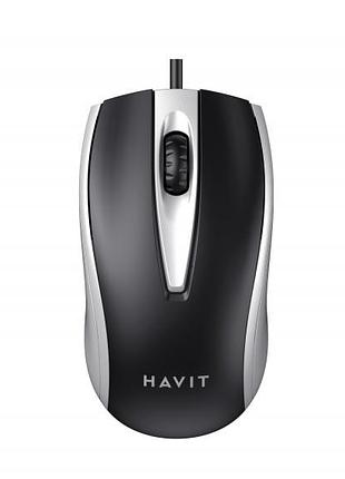 Дротова миша havit hv-ms871 usb gray (1200 dpi, 3 кл)