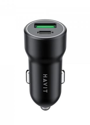 Автомобільний зарядний пристрій havit hv-cc613 20w usb+usb-c