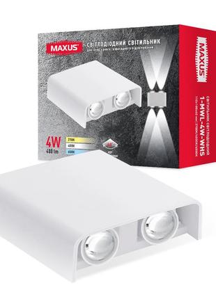 Світильник світлодіодний накладний maxus mwl 4w 3cct ip65 wh square