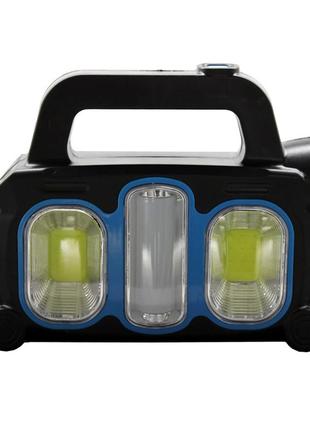 Ліхтарик з акумулятором та сонячною батареєю синій