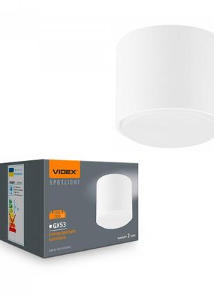Світильник videx під лампу gx53 накладний білий (vl-spf26a-w)