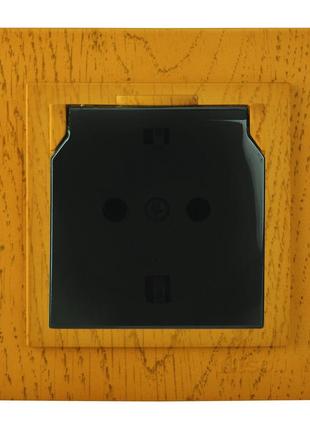 Розетка nilson touran дуб 1-на з заземленням з кришкою