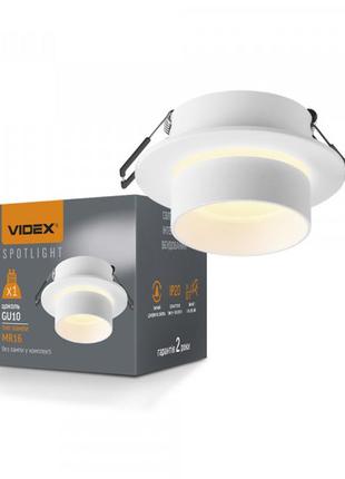 Світильник videx під лампу gu10 врізний круглий білий vl-spf11r-w