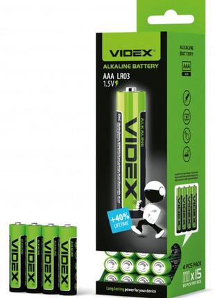 Батарейка щелочная videx lr03/aaa 4шт shrink