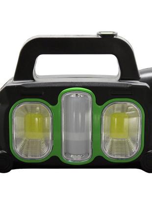 Ліхтарик з акумулятором та сонячною батареєю  зелений