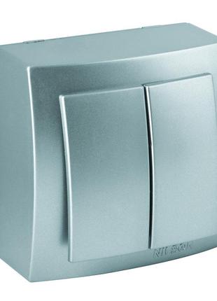 Вимикач nilson themis срібло 2кл
