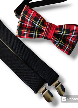 Метелик чоловічий. галстук бабочка с принтом " клетка шотландская"2 фото