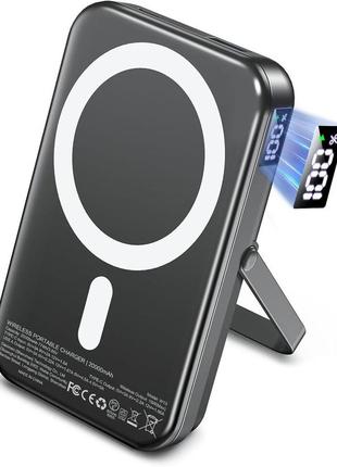 Портативний повербанк gxorul power bank з магнітним кріпленням та ємністю 20000 маг для швидкої зарядки