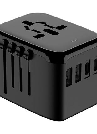 Універсальний адаптер для заряджання usb-a x2/usb-c x2 travel adapter|топ ціна|