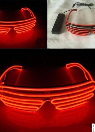 Светодиодные led el очки 🛍di-live🛍 очки для вечеринок, пати. красные|топ ціна|