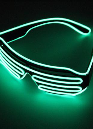 Светодиодные led el очки 🛍di-live🛍 очки для вечеринок, пати. зеленые|топ ціна|