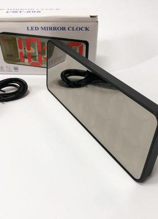 Електронний настільний led годинник від usb vst-898-1 з будильником і термометром, настільний led лід годинник|топ ціна|7 фото