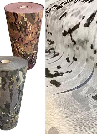 Маскувальна стрічка 50мм для плетіння маскувальної сітки. спанбонд порізана тканина в рулоні "мультикам зима"