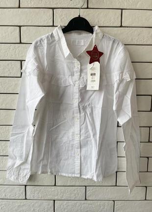 Белая рубашка на девочку, блузка