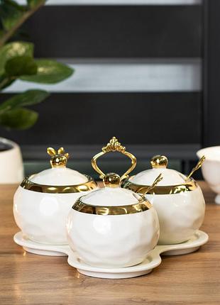 Набір для сипких продуктів із 3 шт. по 300 мл із підставкою