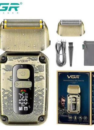 Електробритва vgr v-337 шейвер для вологого та сухого гоління, бритва для бороди, тример механічний