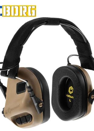 Тактичні навушники earmor m31 койот з універсальним кріпленням |швидка доставка|