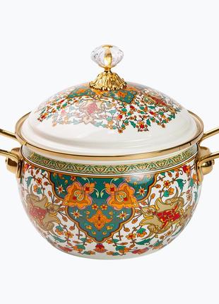 Эмалированная кастрюля объемом 3 литра для газовых и электрических плит