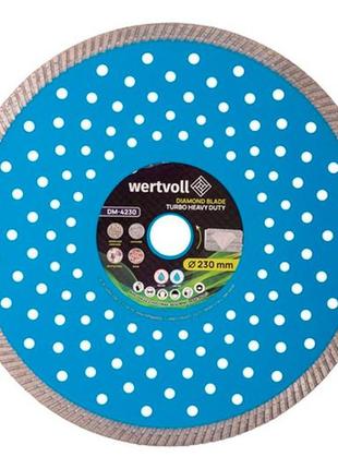 Диск алмазний для армованого бетону wertvoll — 230 мм turbo heavy duty