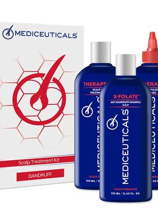 Набор от перхоти mediceuticals scalp treatment kit dandruff 3шт.