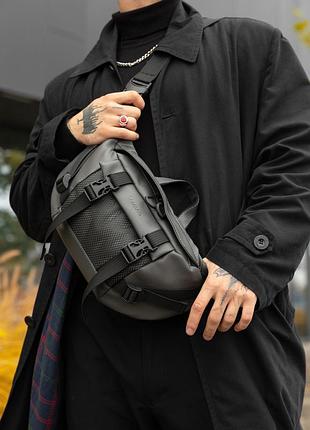 Велика чоловіча поясна сумка бананка sambag dynamicdart графітова