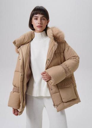 Куртка пуховик зимняя с поясом4 фото