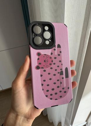 Чехол розовый леопард iphone 14 pro max