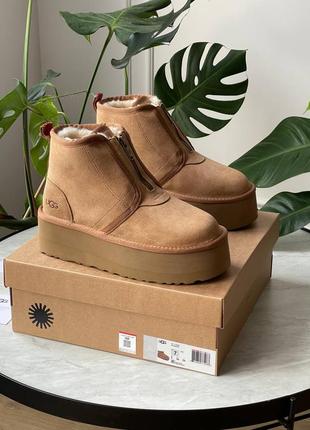 Угги уггі угг ugg neumal platform zipper chestnut