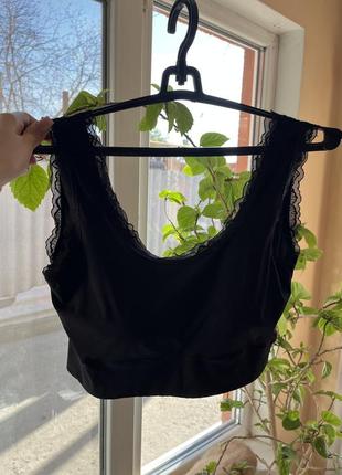 Кружевной топ в рубчик