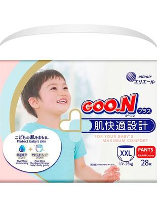Трусики-підгузки goo.n plus для дітей 13-25 кг (розмір хxl, унісекс, 28 шт.)