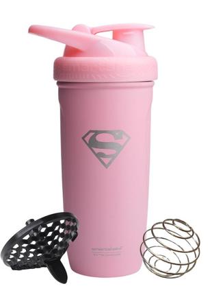 Шейкер спортивний smartshake reforce 900ml supergirl pink