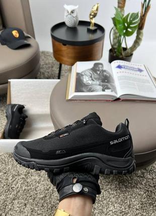 Водонепроницаемые термо кроссовки Gray salomon shelter gore-tex black orange