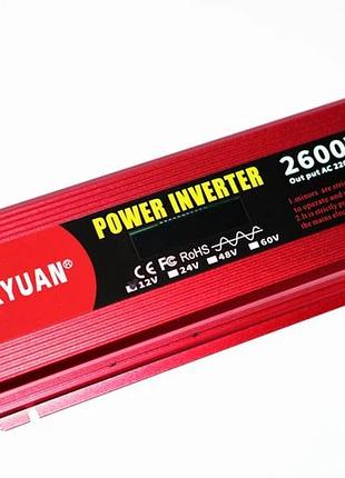 Преобразователь напряжения инвертор eryuan 2600w lcd dc/ac 12v-220v с чистой синусоидой и вольтметром4 фото
