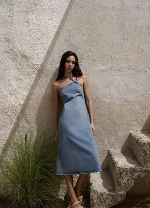Джинсова сукня сарафан zara