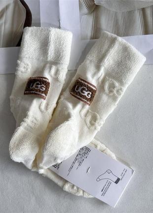 Молочные кремовые теплые носки под ugg  шкарпетки  ugg